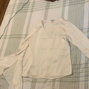 Express Cream V-Neck Blouse